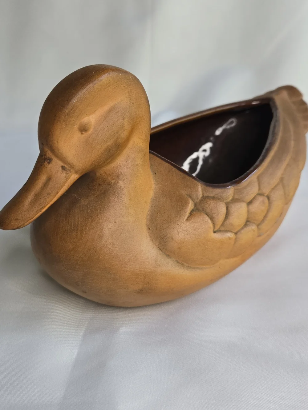 Frankoma Duck Planter 208A Ceramic Pottery Prairie Brown Vintage Farmhouse
